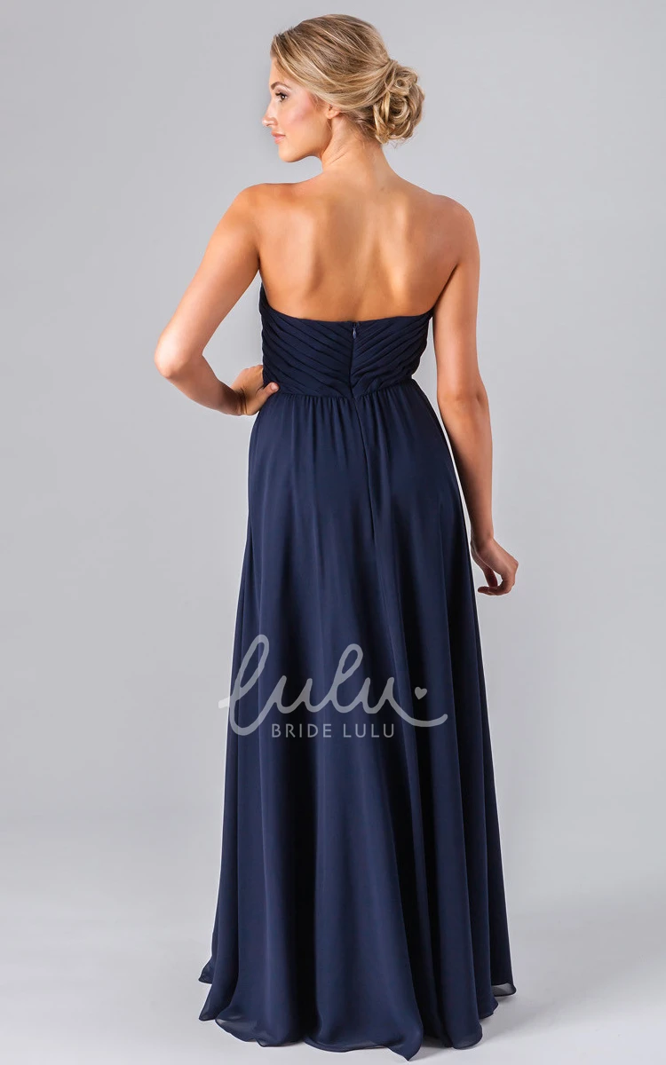 Chiffon Sleeveless Sweetheart Bridesmaid Dress with Criss-Cross Detail