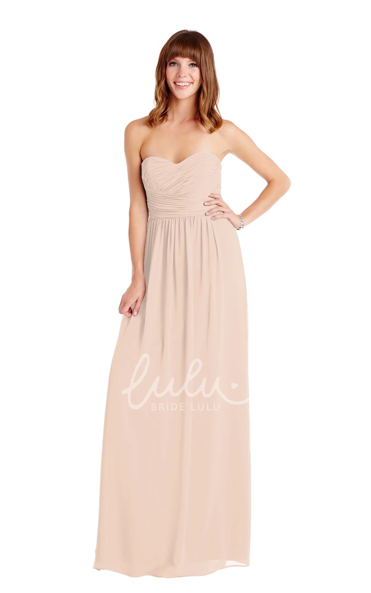 Ruched Sweetheart Sleeveless Chiffon Multi-Color Convertible Bridesmaid Dress