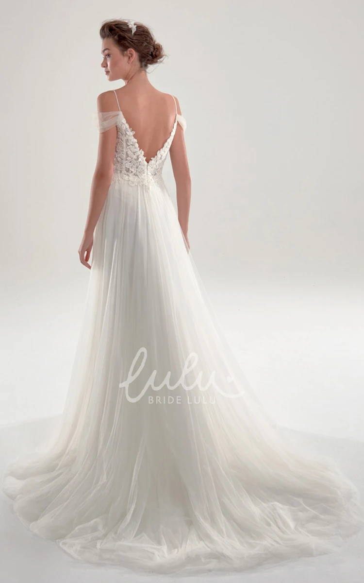 Off The Shoulder Lace and Tulle Bridal Gown Ethereal