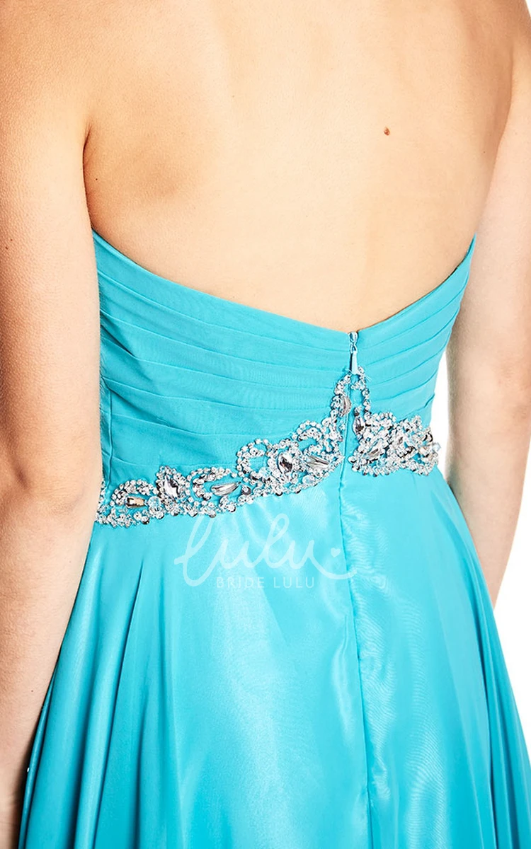 Sweetheart Sleeveless Criss-Cross Chiffon Prom Dress Flowy Prom Dress