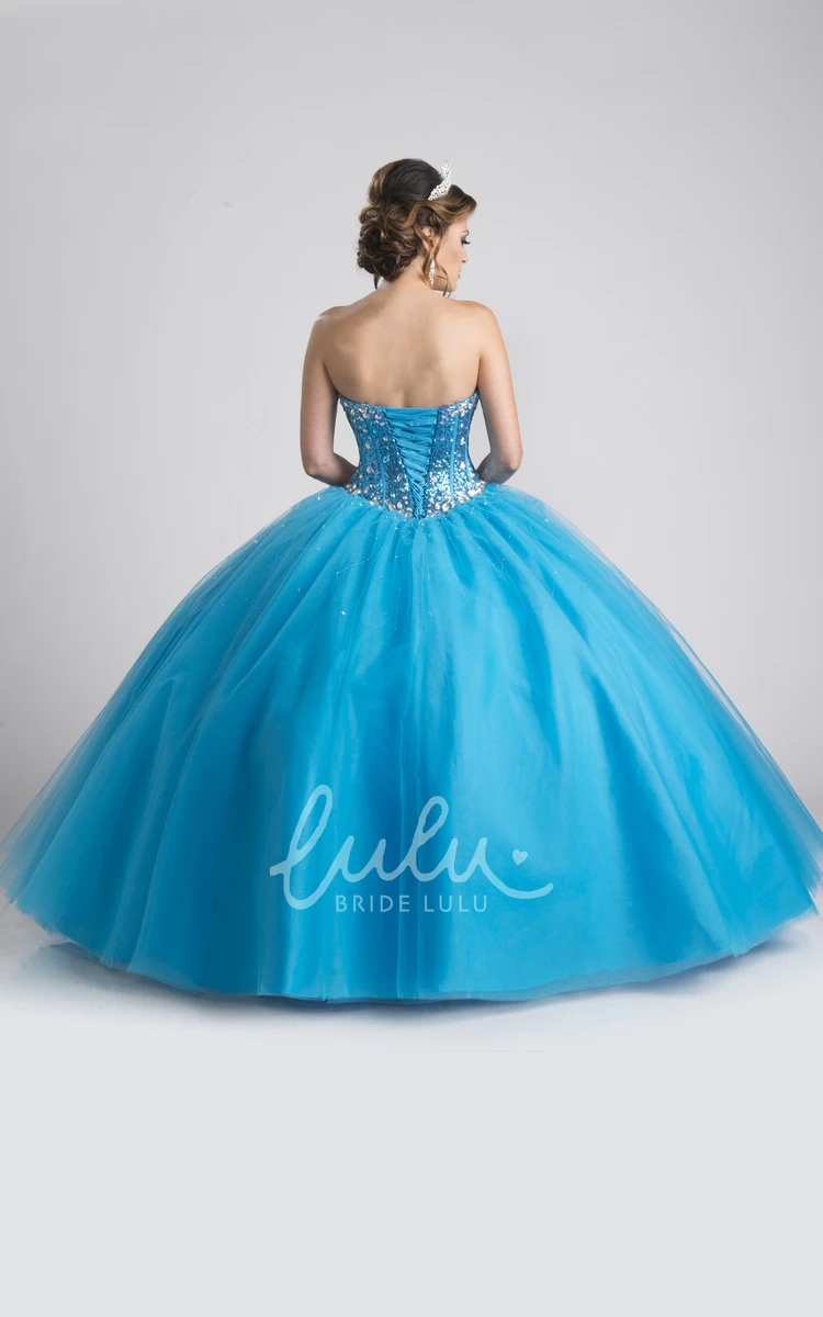 Removable Cap Crystal Bodice A-Line Formal Dress with Tulle Skirt