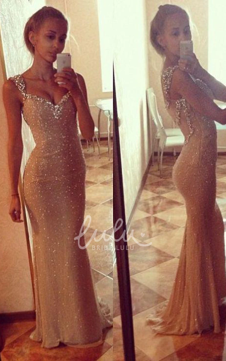 Crystal Straps Mermaid Sequin Prom Dress 2024