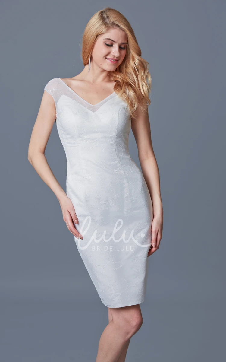 Enchanting Cap-sleeved Lace Knee-length Bridesmaid Dress