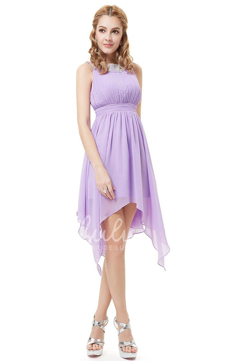 Pleated Asymmetrical Dress Sleeveless A-line Style