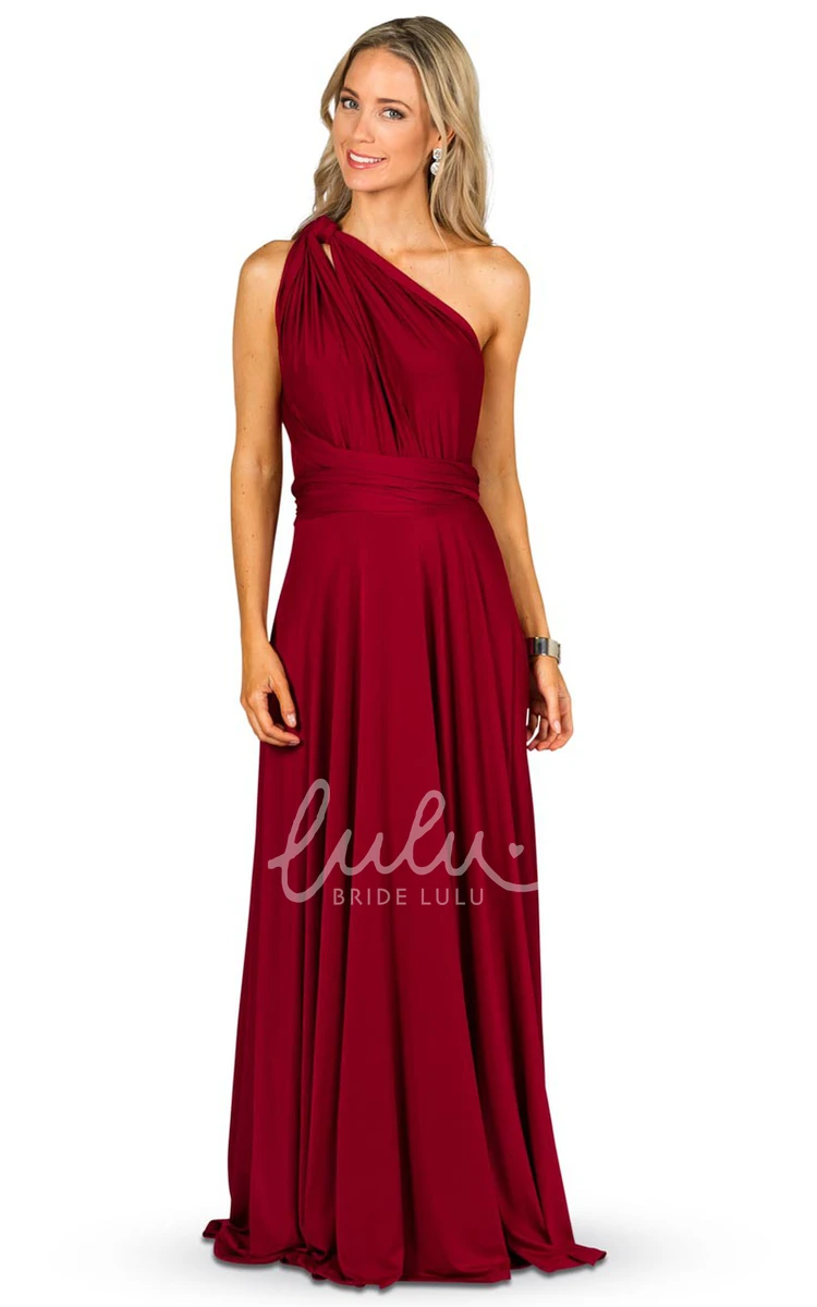 Halter Sleeveless Chiffon Bridesmaid Dress with Ruching Modern Convertible Style