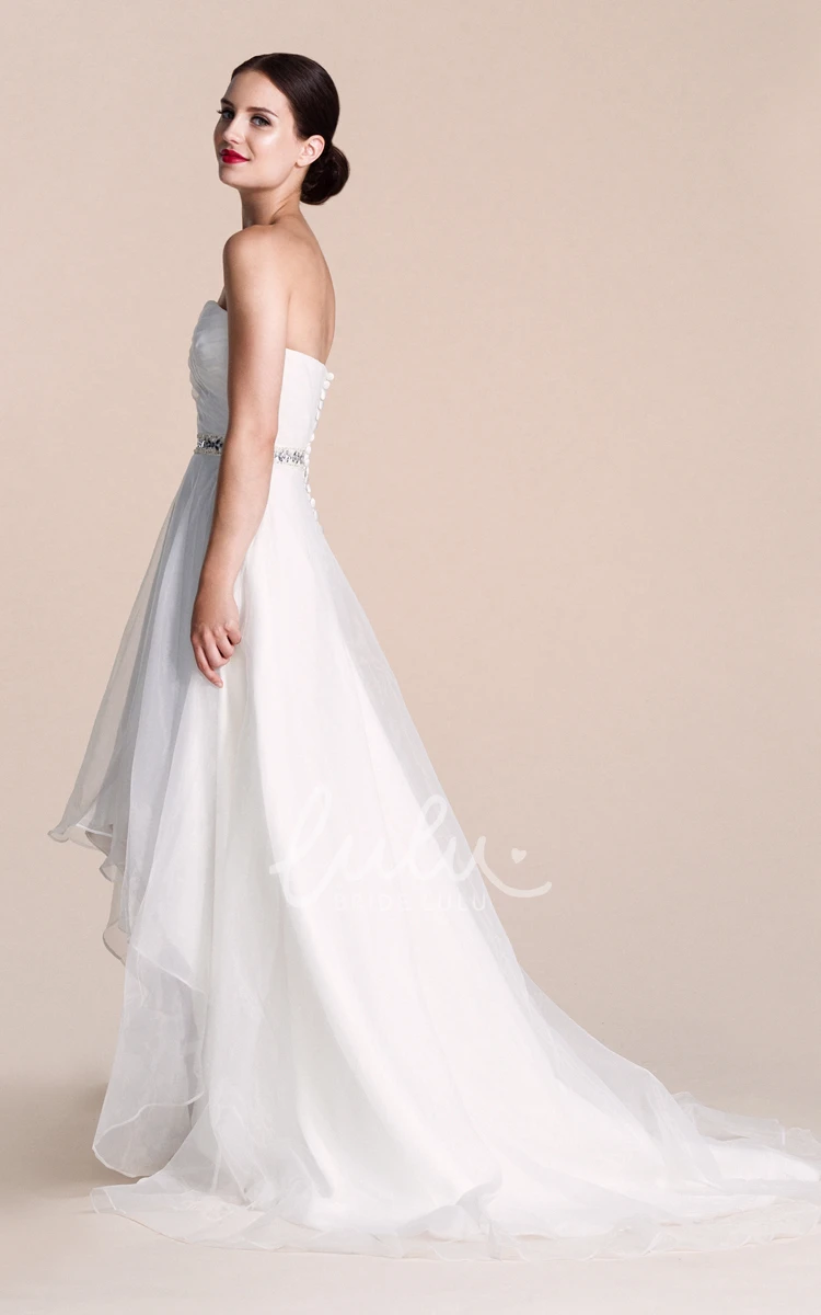 High-Low Wedding Dress with Beading Sweetheart A-Line Beach Country