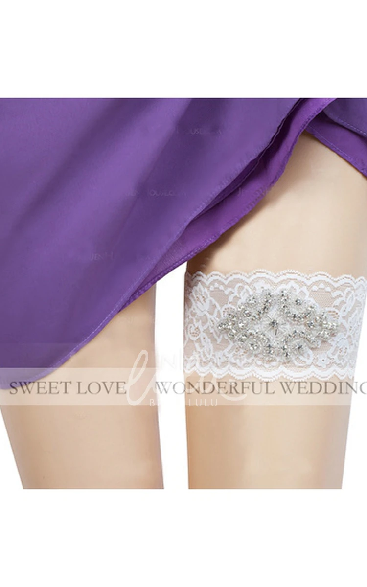 Beaded Lace Bridal Garter Wide & Elastic European & American Style