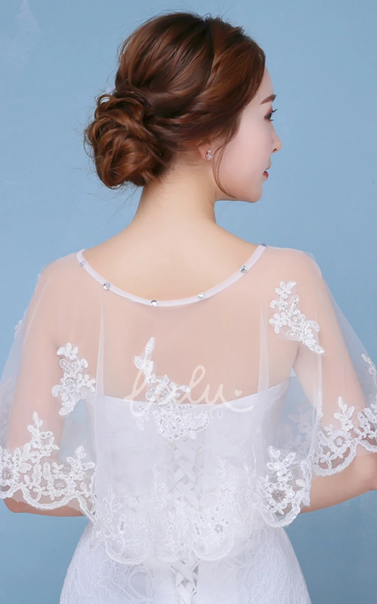 Lace Diamond Necktie Cape Shawl Wedding Dress New 2024 Luxury Bridal Gown