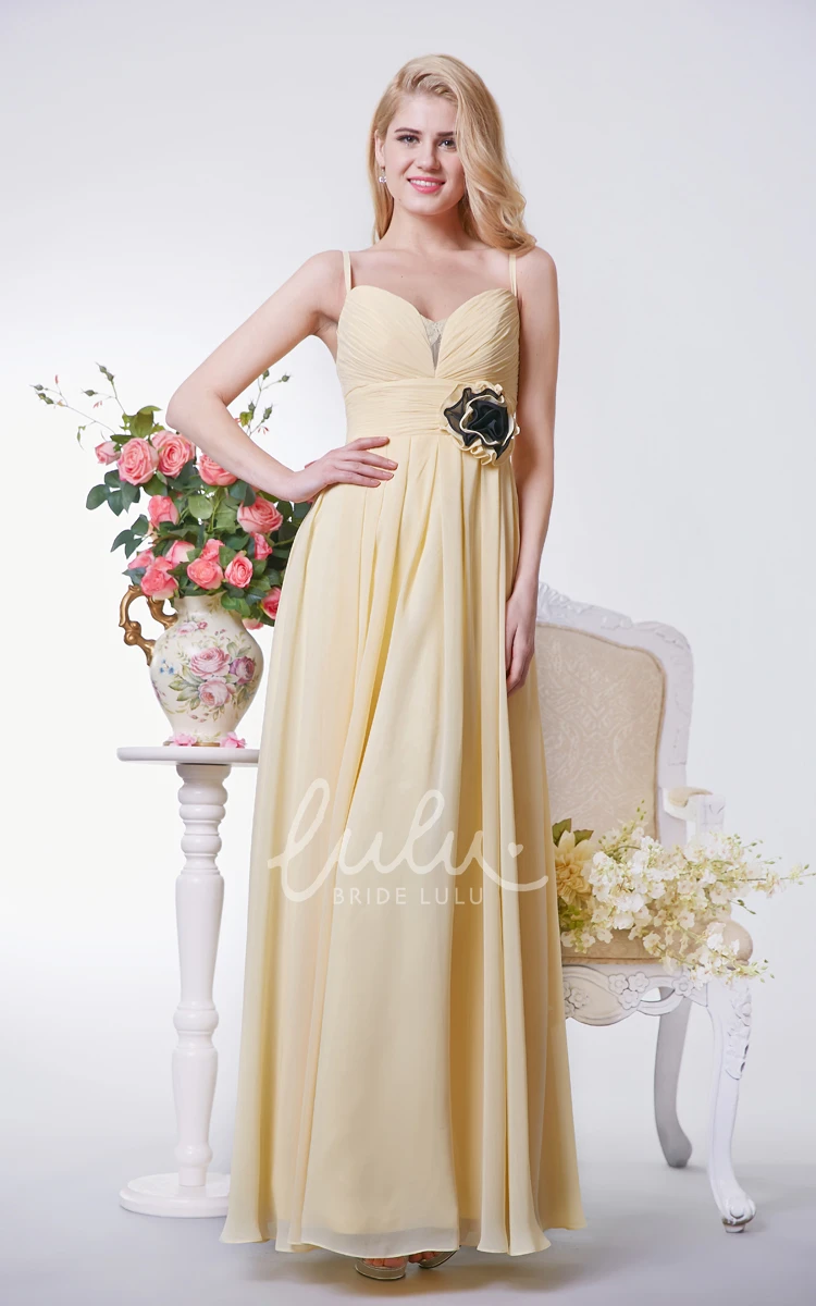 A-line Chiffon Dress with Sweetheart Neckline and Ruching for Bridesmaids