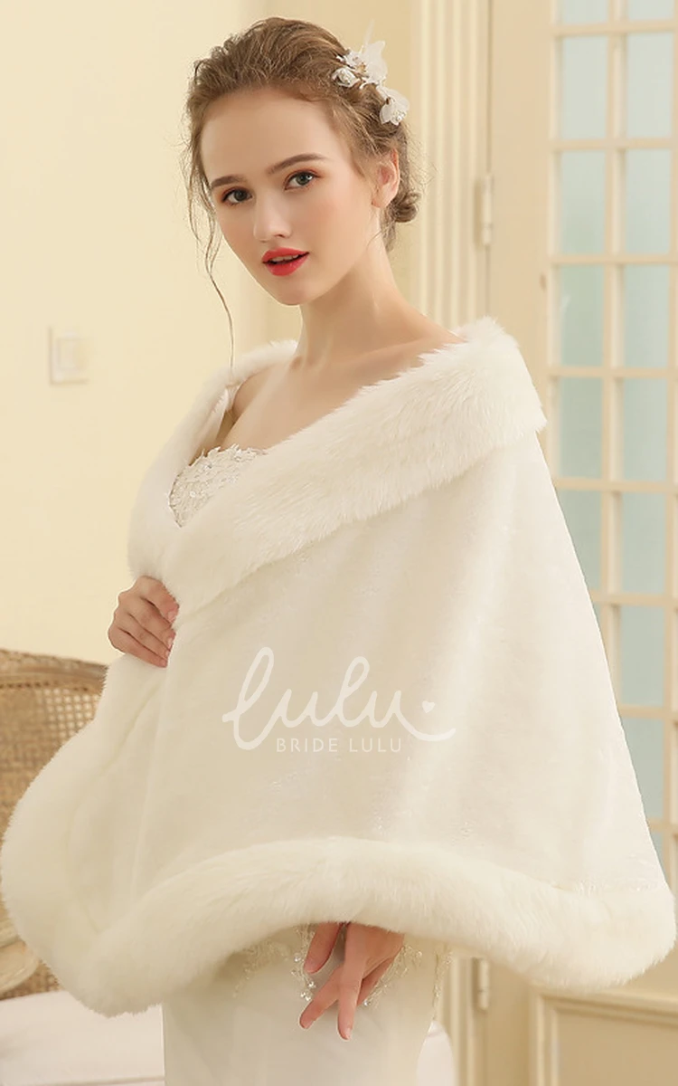 Ivory Faux Fur Bridal Dress Shawl