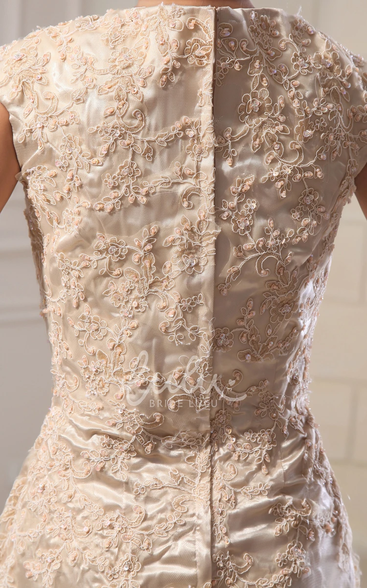 Lace Applique Maxi Dress Romantic High-Neck Column