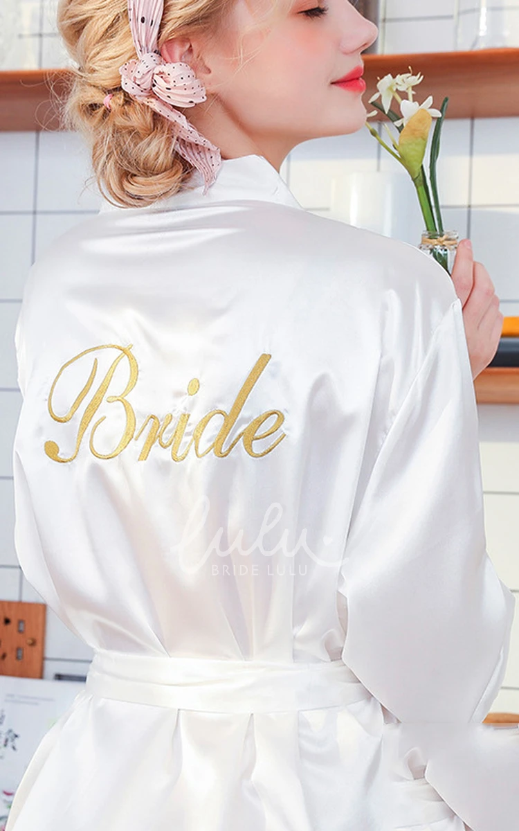 Long Sleeved Embroidery Bride and Bridesmaid Robe