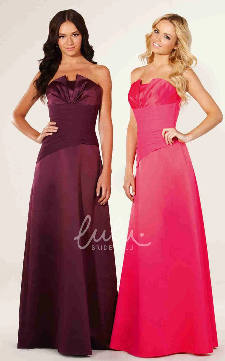 Satin Sleeveless Strapless Bridesmaid Dress Classy Bridesmaid Dress