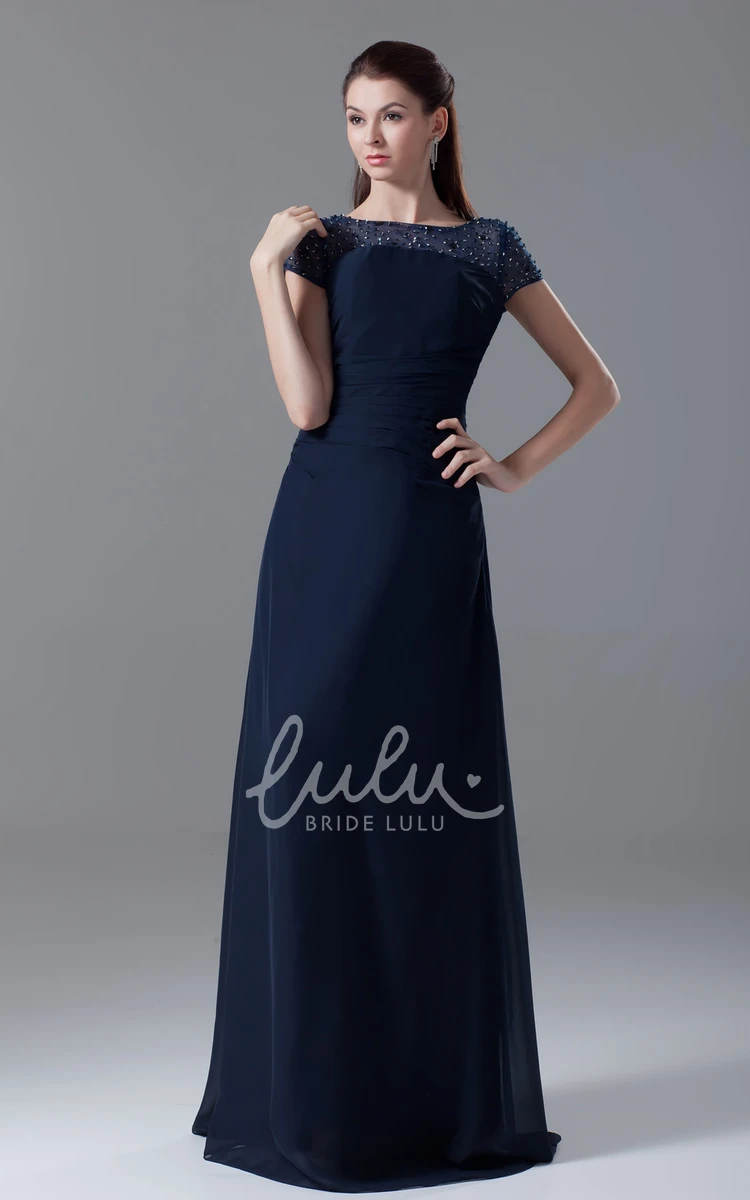 Crystal Detailing Bateau-Neck Maxi Dress