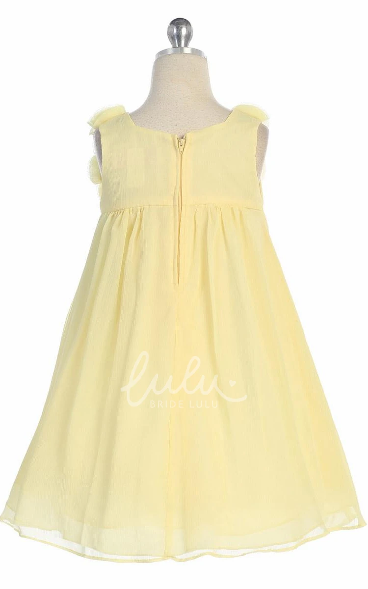 Knee-Length Sleeveless Chiffon Flower Girl Dress Casual and Chic