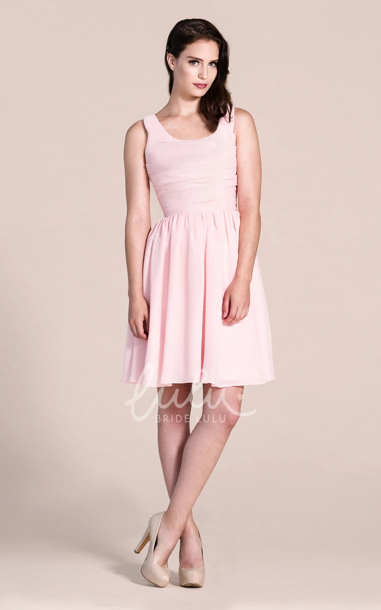 Sleeveless Scoop Pleated Dress Short & Classy