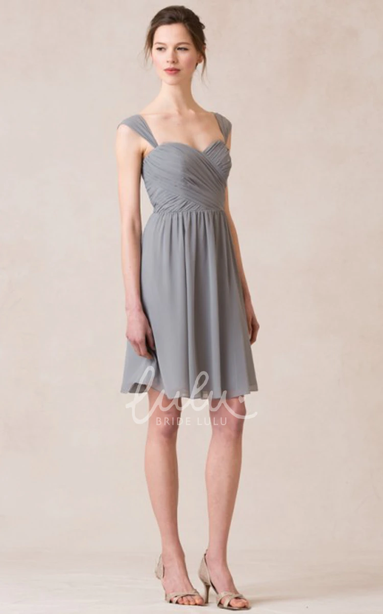 Chiffon Sleeveless Bridesmaid Dress with Criss Cross Straps Elegant Bridesmaid Dress