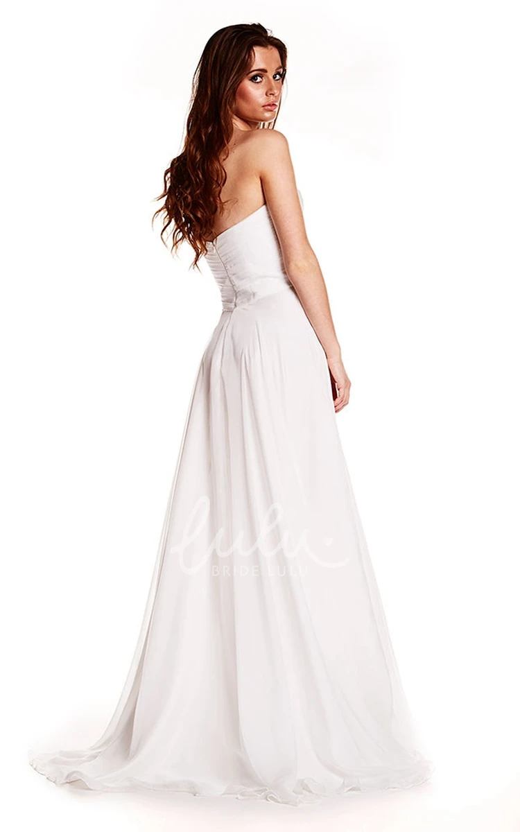 Sweetheart Appliqued Chiffon Prom Dress A-Line Prom Dress