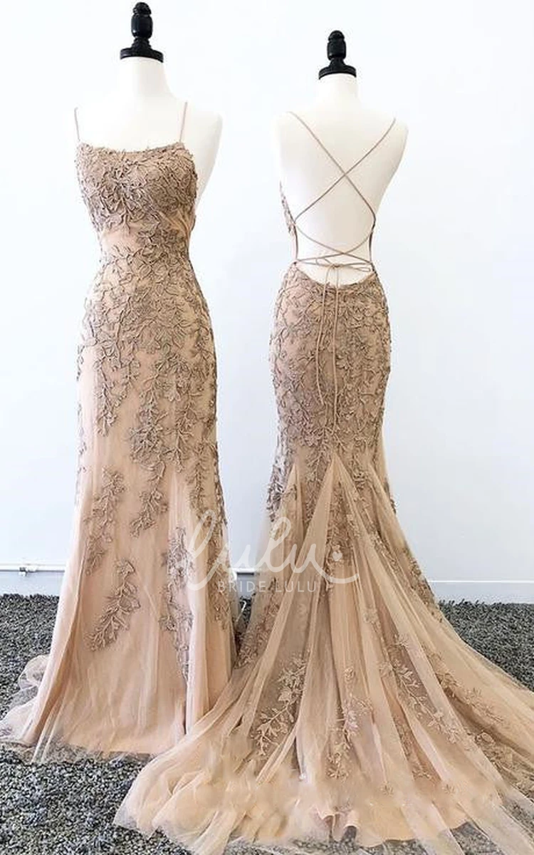 Sleeveless Lace Mermaid Prom Dress Elegant Applique