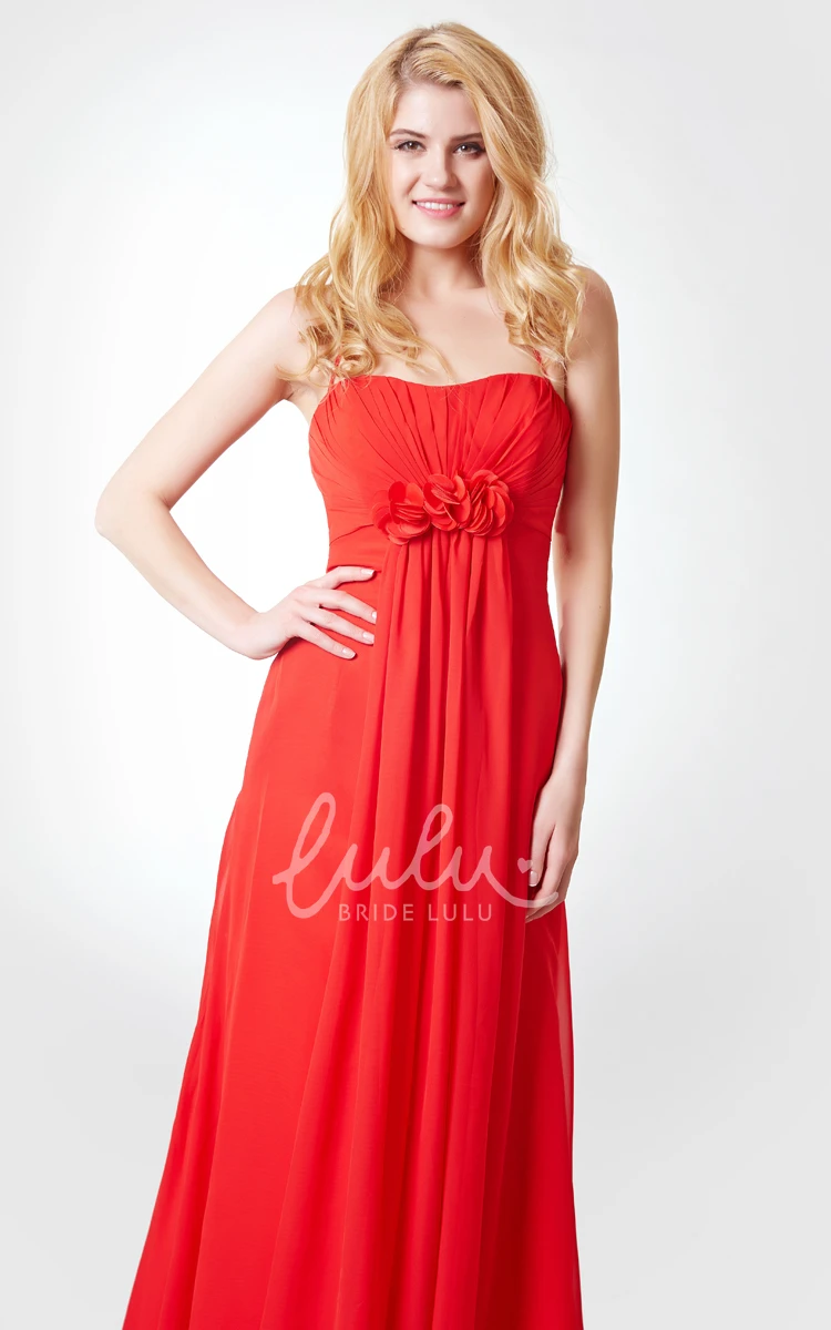 Long Chiffon A-line Dress with Ruching and Spaghetti Straps Bridesmaid Dress 2024