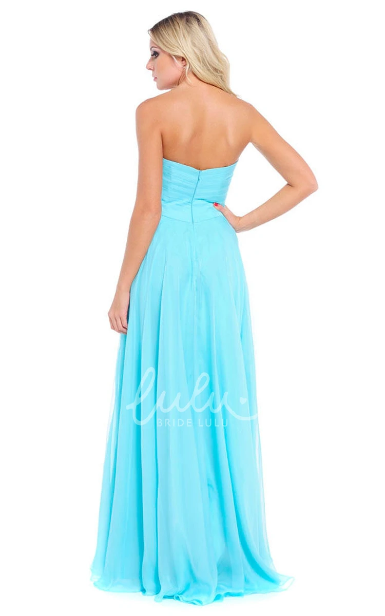 A-Line Sleeveless Sweetheart Appliqued Chiffon Prom Dress Simple Prom Dress