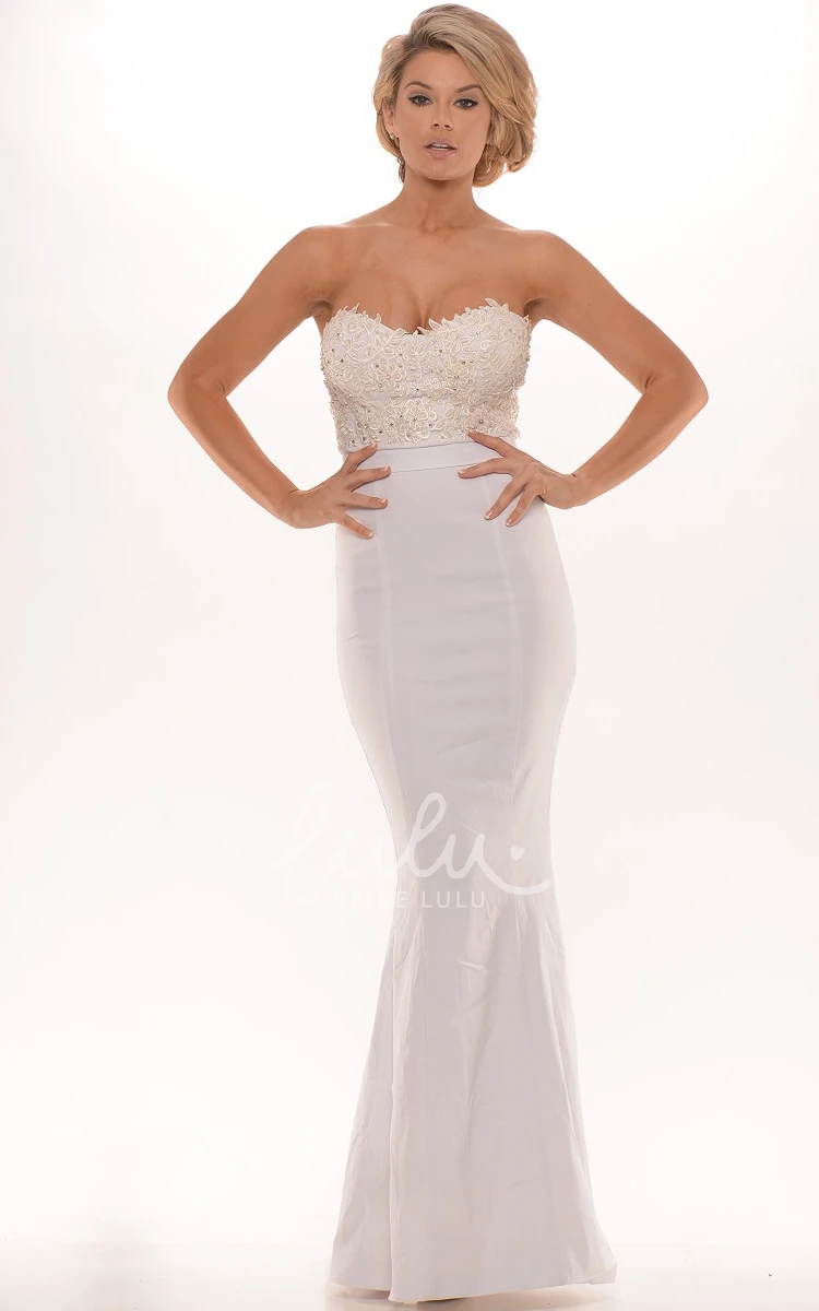 Sweetheart Appliqued Trumpet Prom Dress with Sleeveless Style