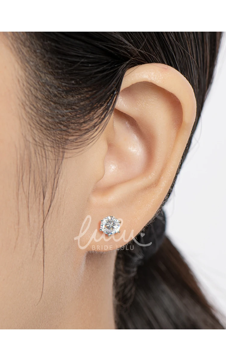 Fine Moissanite Stud Earrings