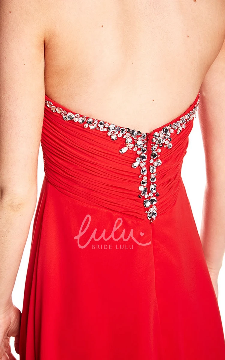 Beaded Chiffon Prom Dress with Sweetheart Neckline and Floor-Length Hem