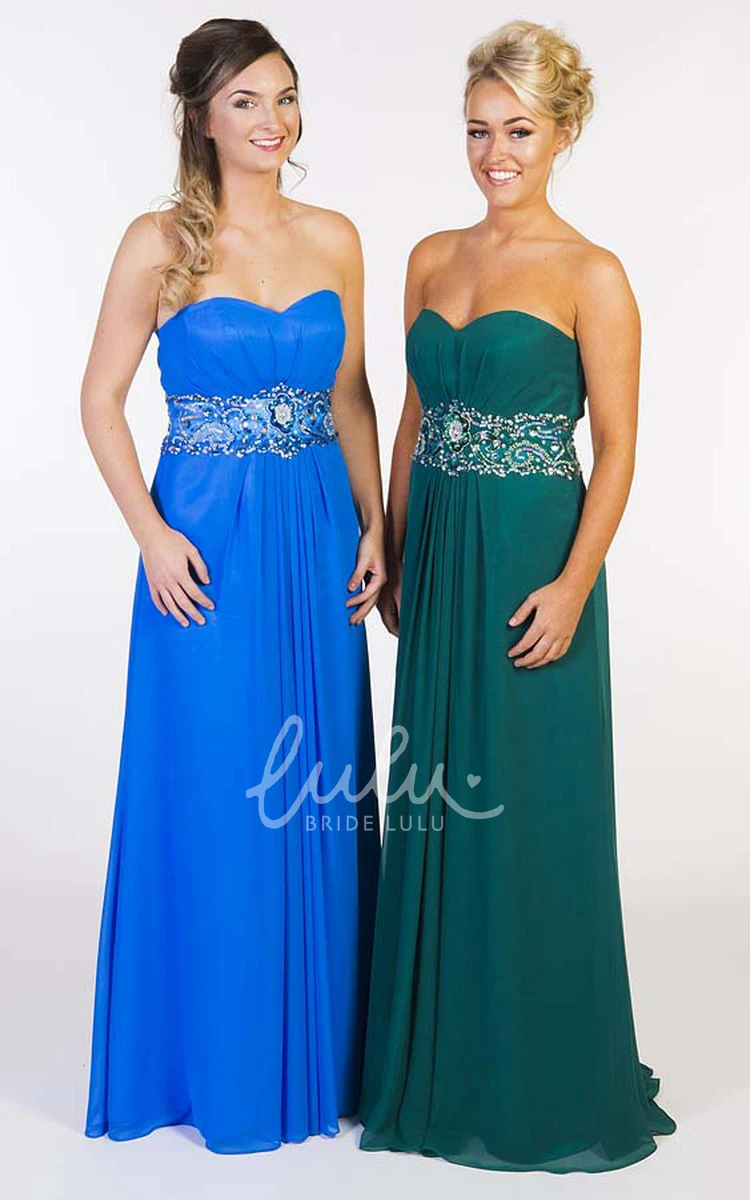 Jeweled Sweetheart Chiffon Prom Dress with Ruching Modern Prom Dress 2024