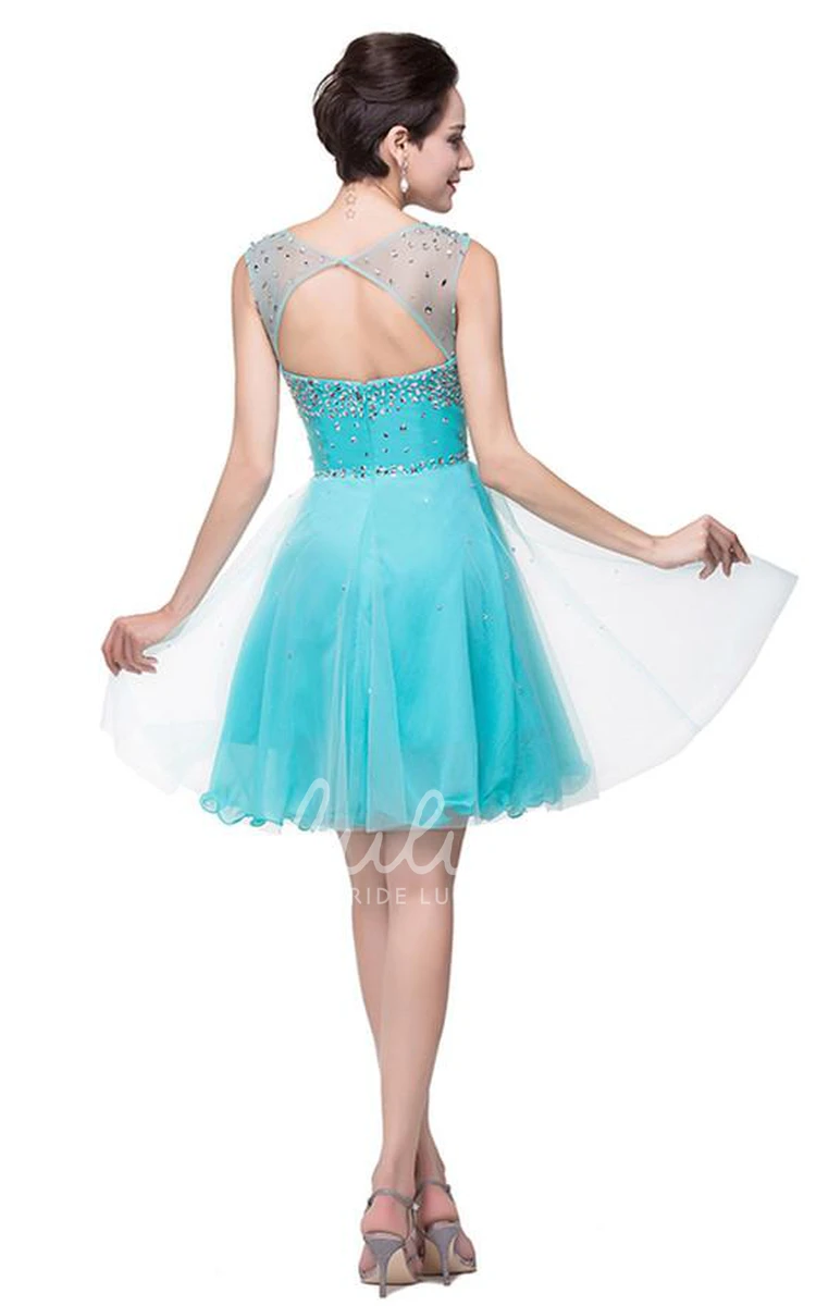 Crystal Embellished Tulle Short Homecoming Dress Classic & Chic