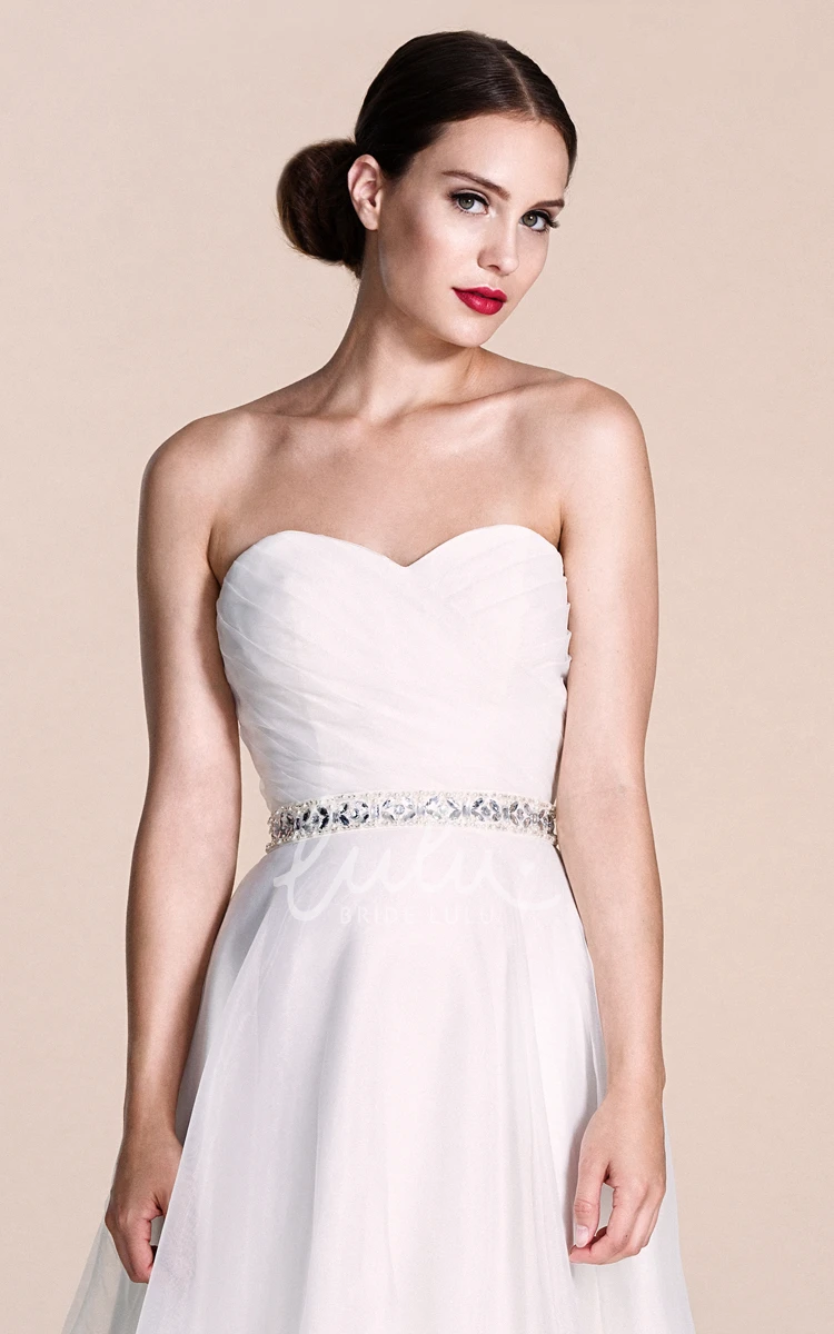 High-Low Wedding Dress with Beading Sweetheart A-Line Beach Country