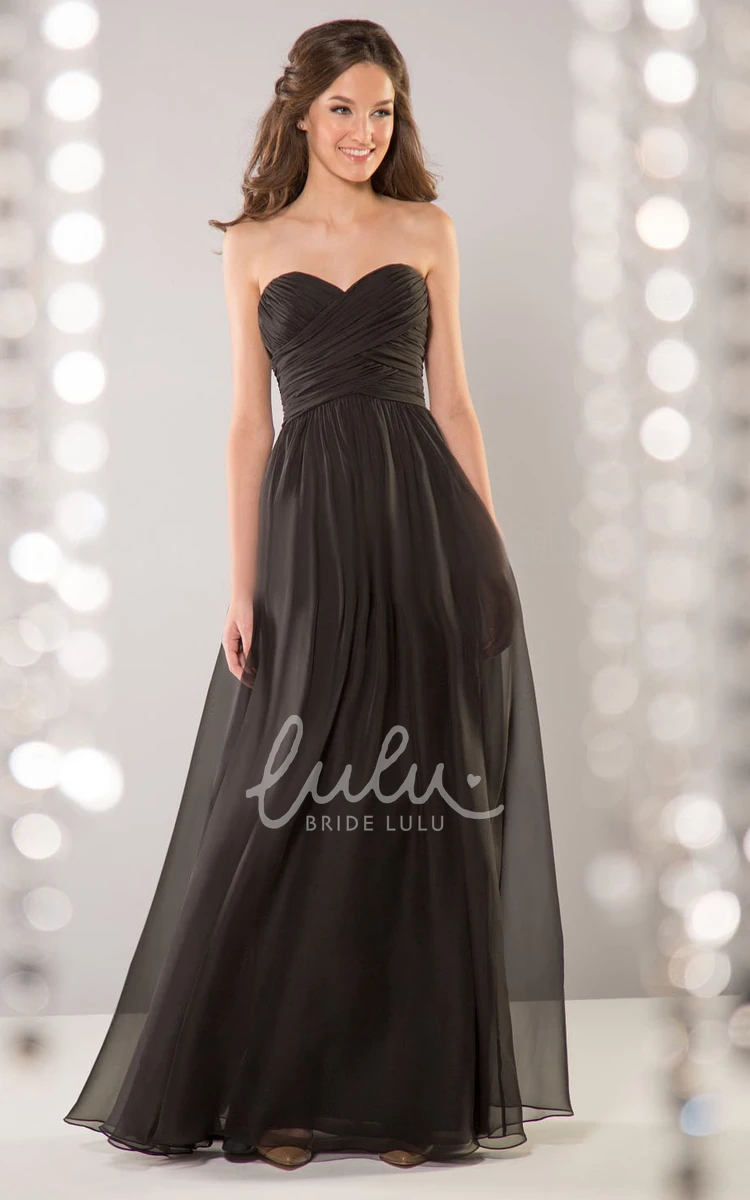 Crisscrossed Ruched A-Line Gown with Sweetheart Neckline