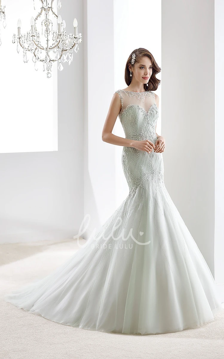 Mermaid Wedding Gown with Pleated Details Sweetheart Beaded & Open Back