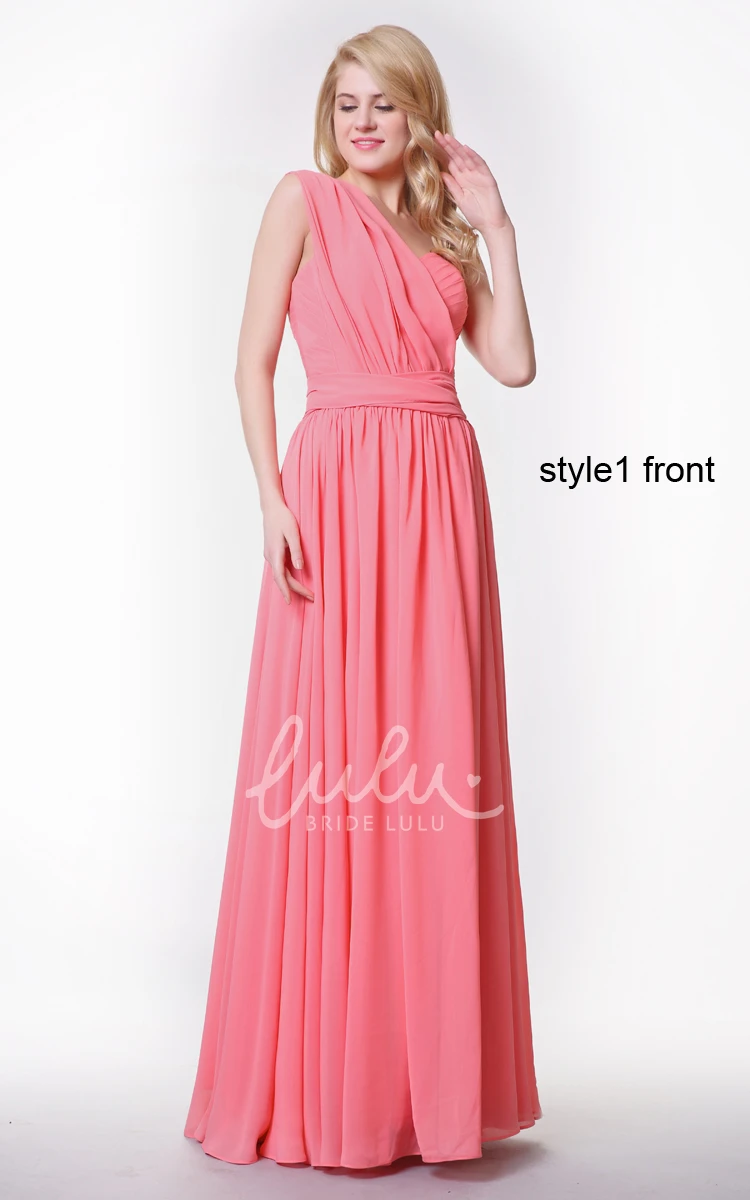 Convertible Strap Sweetheart Chiffon A-line Dress for Bridesmaids