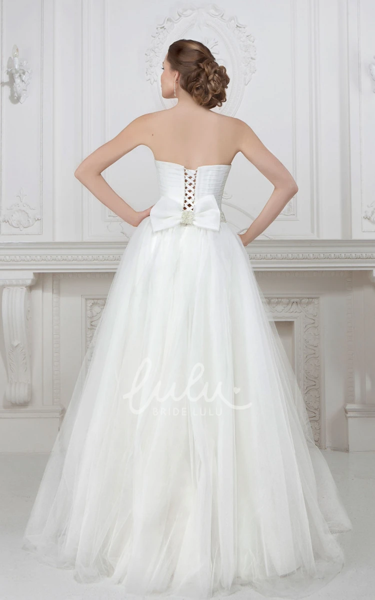 Sweetheart Criss-Cross Sleeveless Tulle A-Line Wedding Dress Romantic Bridal Gown