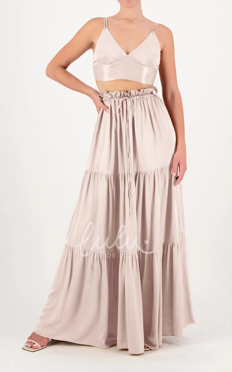 Charmeuse Open Back Bridesmaid Dress with Pleats Simple & Elegant