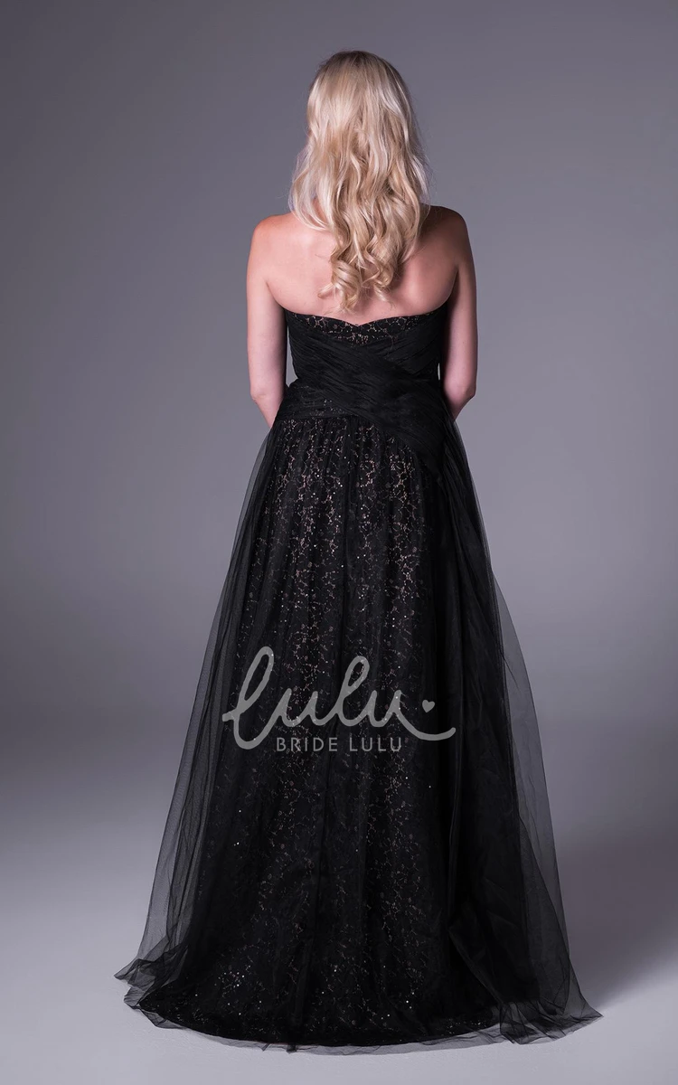 Sequin A-Line Tulle Bridesmaid Dress with Sweetheart Neckline