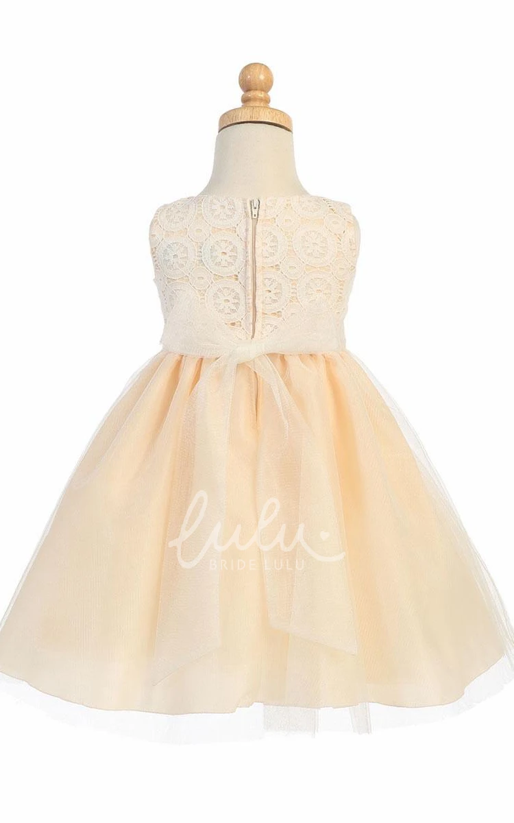 Tiered Tulle&Lace Flower Girl Dress Floral Tiered Tulle&Lace Flower Girl Dress