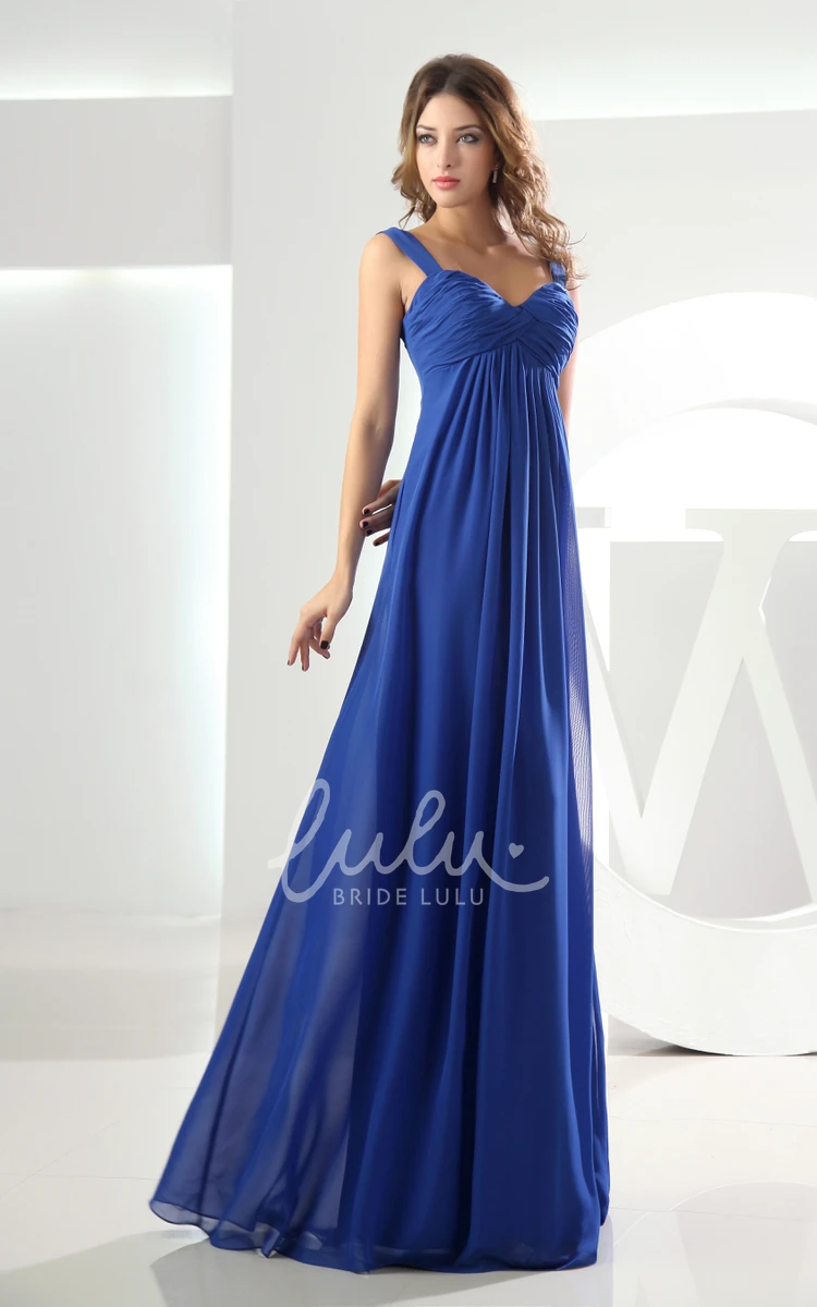 Empire Chiffon Floor-Length Dress with Criss-Cross Ruching Elegant Bridesmaid Dress 2024