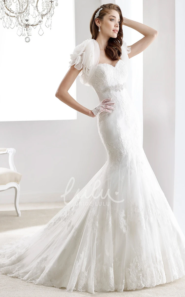 Illusive Lace Mermaid Wedding Dress with Sheath Silhouette and Straps