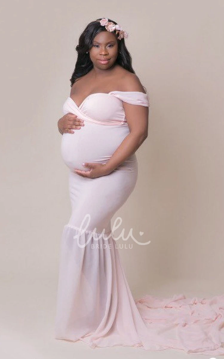 Trumpet Mermaid Maternity Prom Dress with Sweep Train