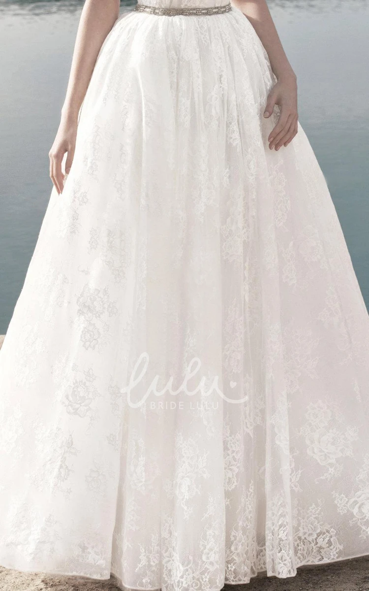 Romantic Vintage Floral Lace Wedding Dress with Unique Style