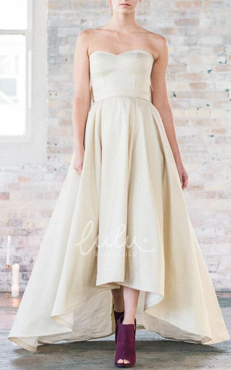 Gold High Low Bridesmaid Dress Shimmering Unique Bridal Gown