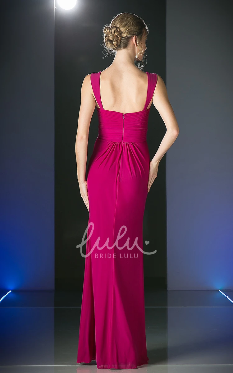 Sleeveless Chiffon Formal Dress with Criss Cross and Draping