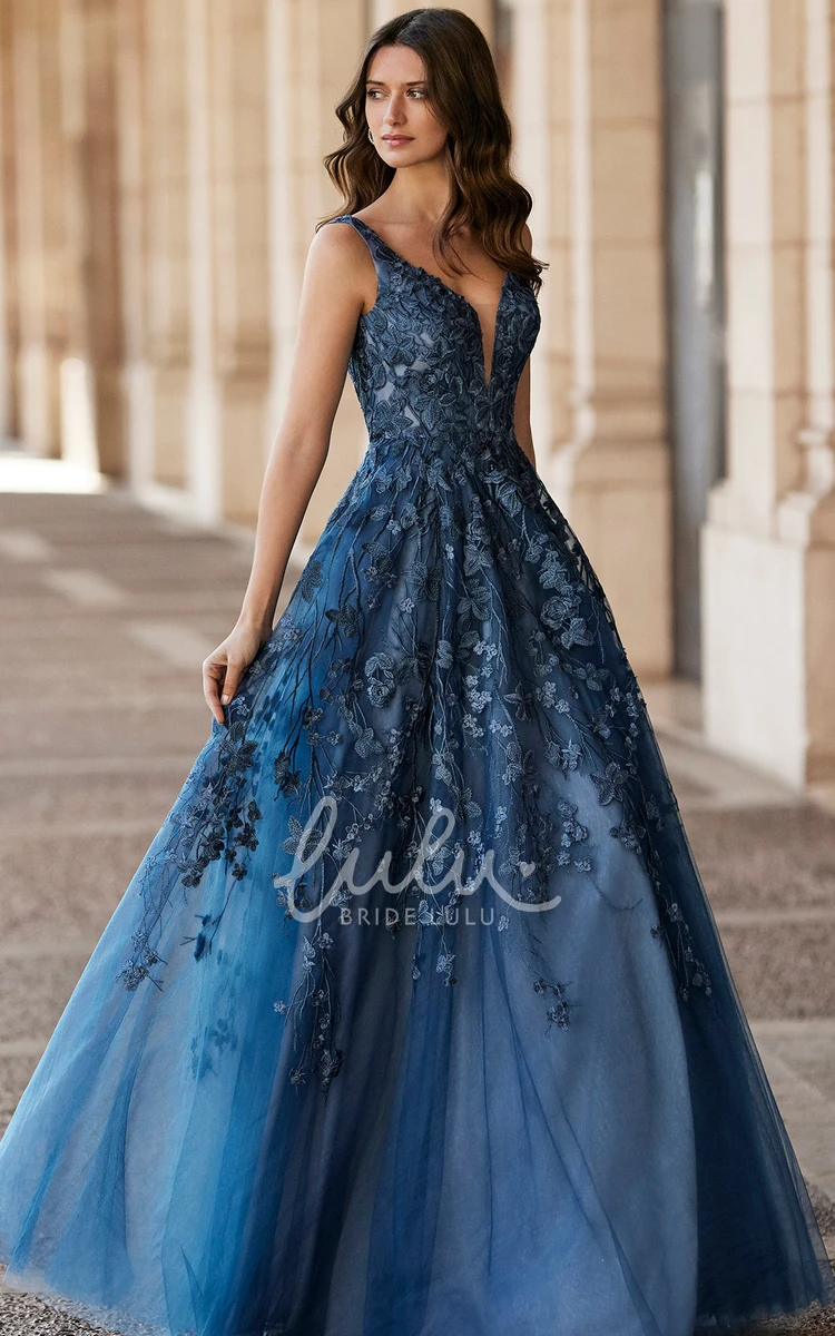 Ethereal Plunging Neckline A-Line Prom Dress Simple Boho Dress
