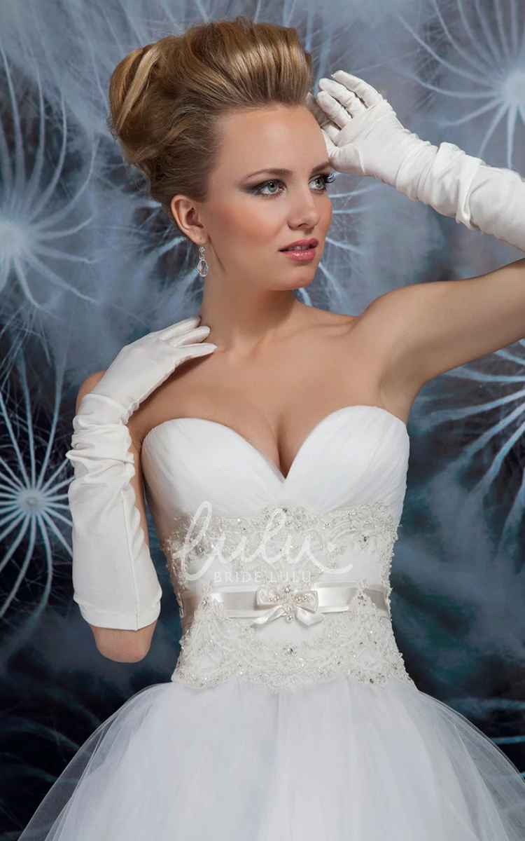 Sleeveless A-Line Tulle Wedding Dress with Sweetheart Neckline