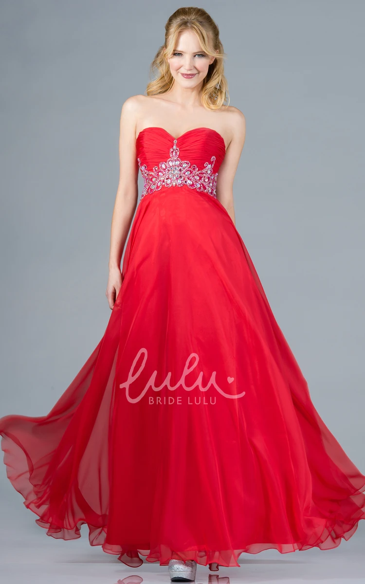 Sweetheart Chiffon Backless Bridesmaid Dress with Ruching and Waist Jewelry