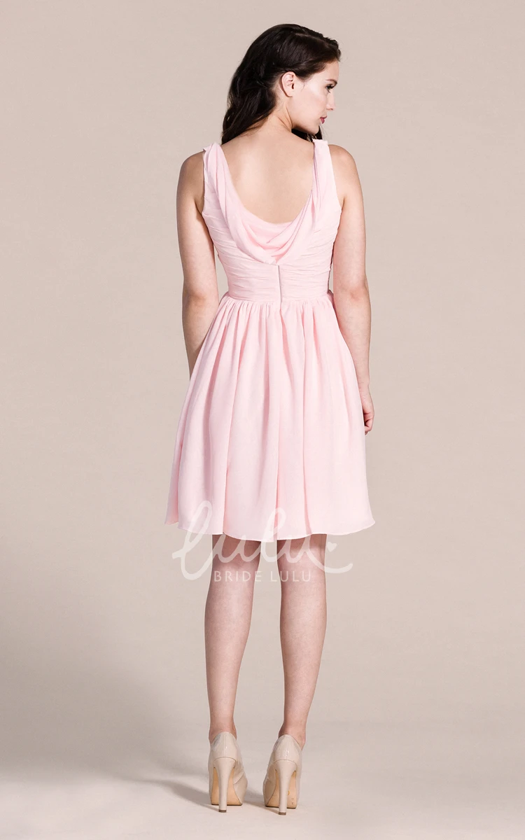 Sleeveless Scoop Pleated Dress Short & Classy