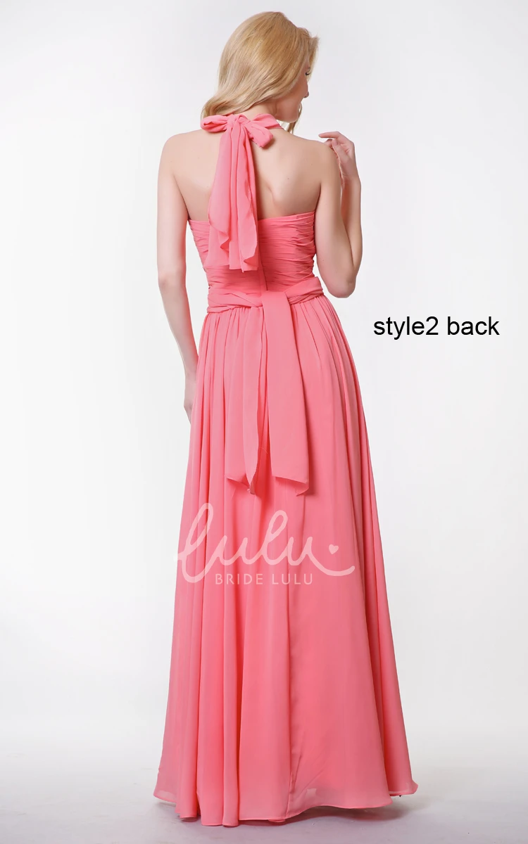 Convertible Strap Sweetheart Chiffon A-line Dress for Bridesmaids