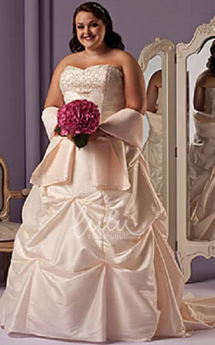 Taffeta Bridal Ball Gown with Sweetheart Neckline Ruffles and Shawl